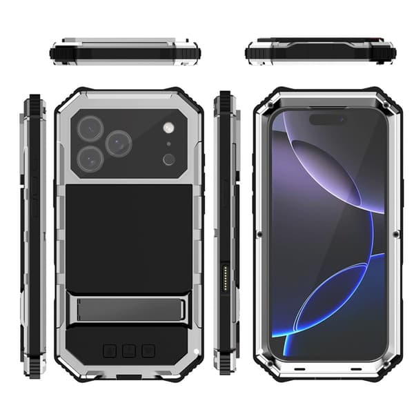 R-JUST Mobilskal till iPhone 17 Pro Max med Härdat Glas - Silver Silver