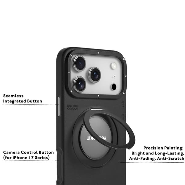 YOUNGKIT Mobilskal till iPhone 17 Pro Max Rotating Kickstand - Svart Svart