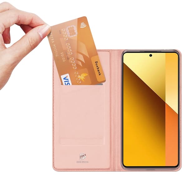 DUX DUCIS Skin Pro Xiaomi Redmi Note 13 5G Plånboksfodral PU Läder - Rosa Rosa