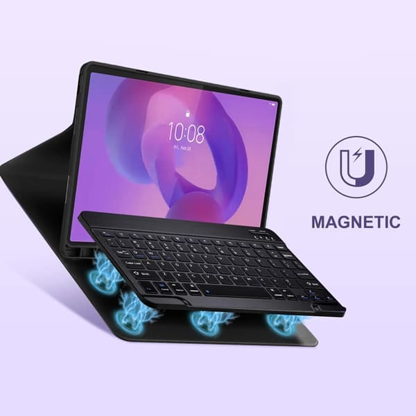 Tech-Protect Lenovo Idea Tab Pro-taske med engelsk tastatur Svart
