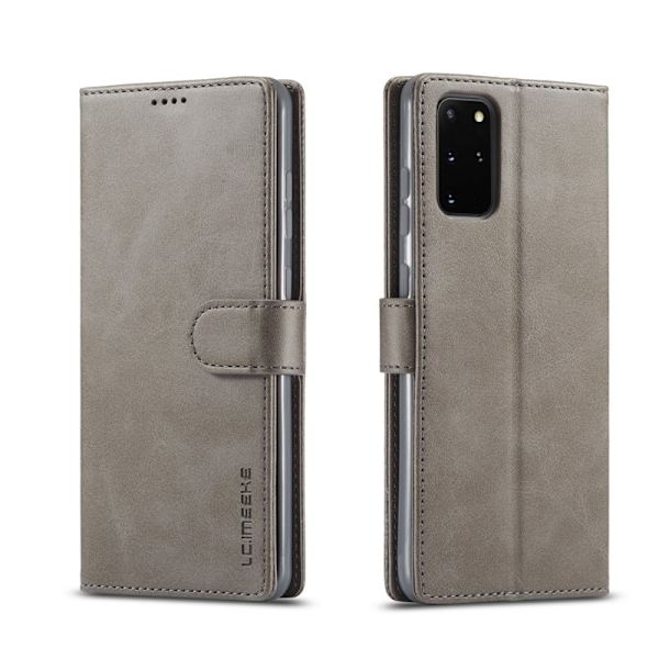 LC.IMEEKE Leather Stand Plånboksfodral för Samsung Galaxy S20 Plus - Grå