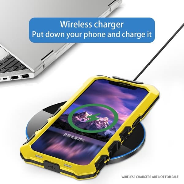 R-JUST Mobilskal till iPhone 15 Pro Fall Proof Silikon+Metal Gul