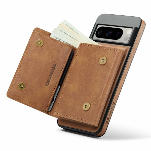 DG.MING M6 Series Konstläder Plånboksfodral för Google Pixel 8 Pro - Brun