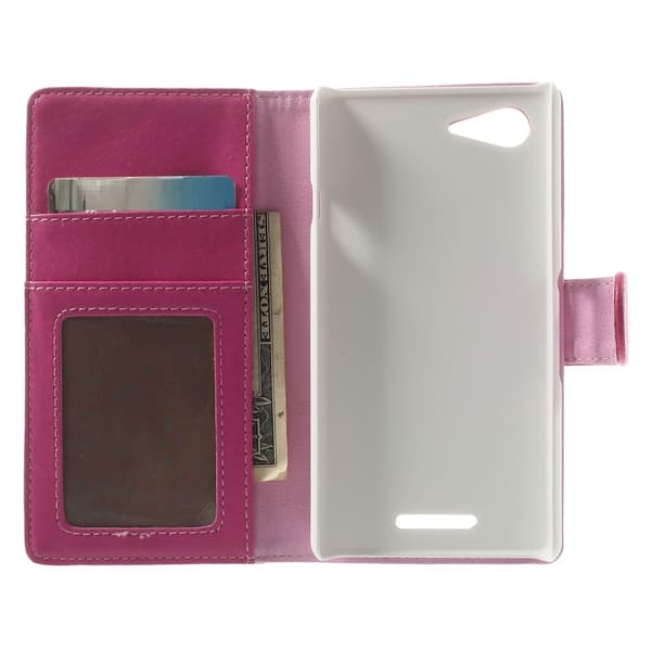 Embossed Plånboksfodral till Sony Xperia E3 - Magenta Rosa