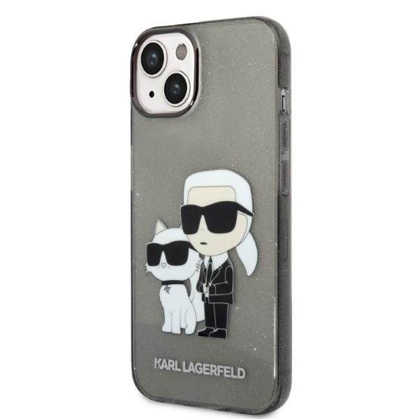 Karl Lagerfeld iPhone 14 Plus Skal IML GLIT NFT Karl & Choupette - Svart Svart