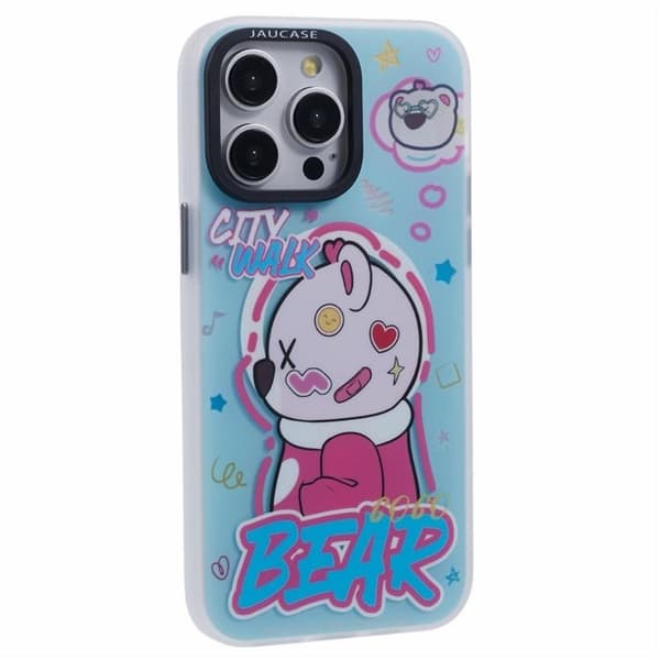 JAUCASE Mobilskal till iPhone 14 Pro Max MagSafe - City Walk Bear Blå
