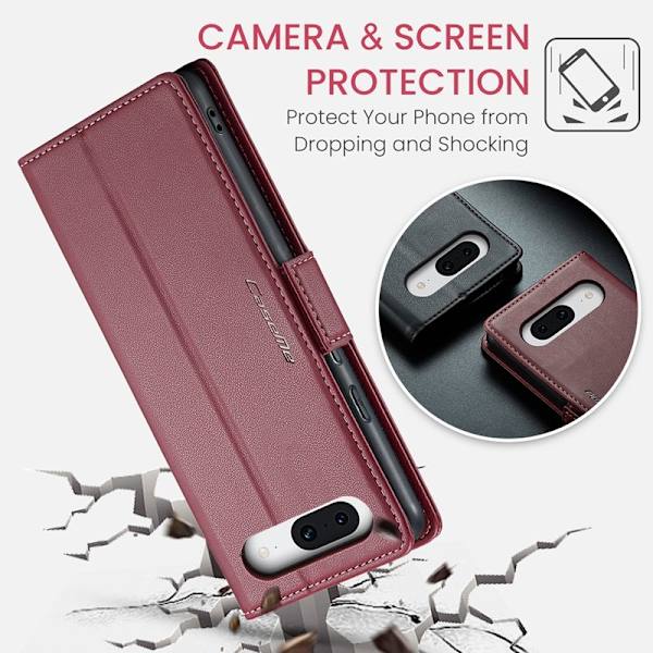 CASEME Plånboksfodral Konstläder för Google Pixel 8a - Röd