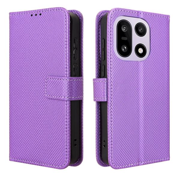 OnePlus 15 Plånboksfodral Strap Diamond Texture Konstläder Lila