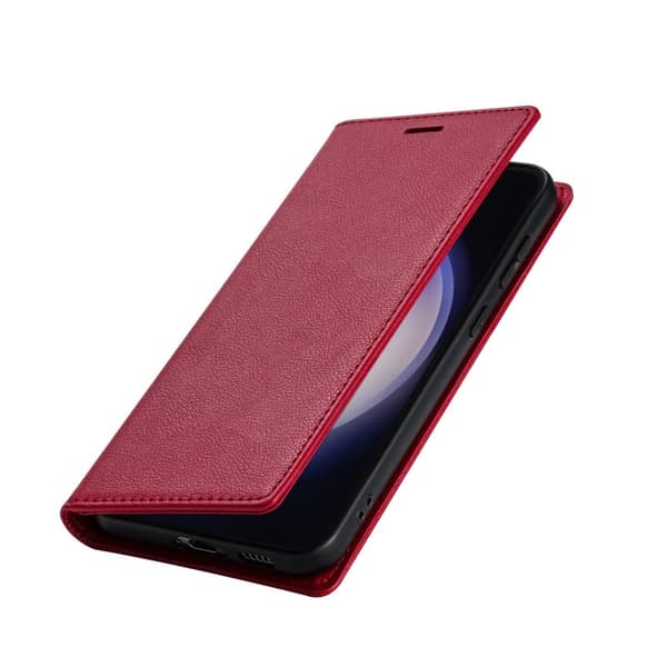 Samsung Galaxy S26 Plånboksfodral Magnetisk Stängning Konstläder - Röd