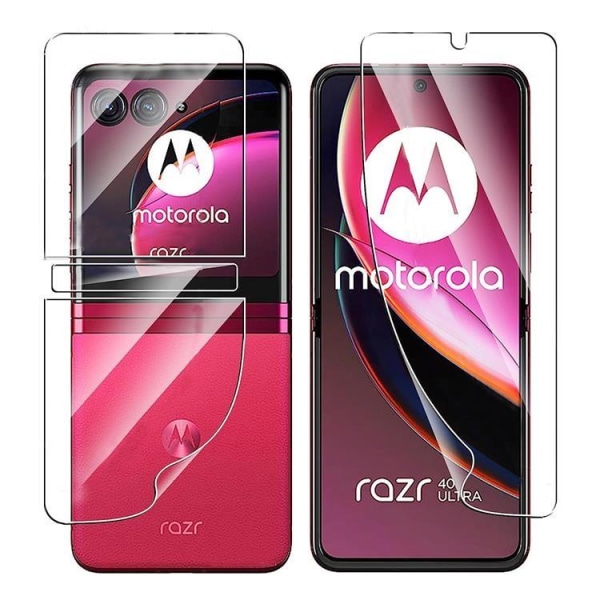 Motorola Razr 40 Ultra näytönsuoja muovikalvo (etu + takaosa)