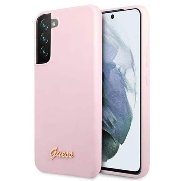 Guess Silicone Script Metal Logo Skal Galaxy S22 Plus - Lavender Lila