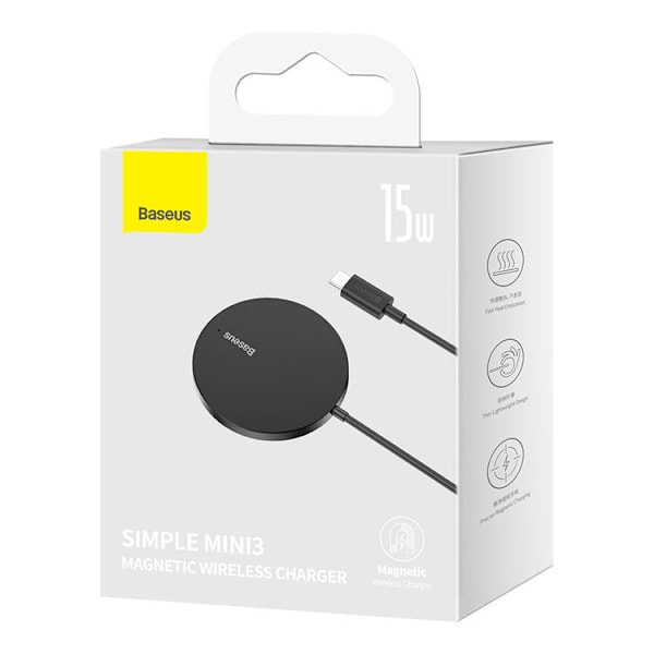 Baseus Mini3 Magsafe Trådlös Laddare Induction 15W - Svart Svart