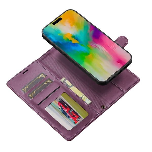 LC.IMEEKE L2 Series iPhone 17 Plånboksfodral Konstläder - Lila