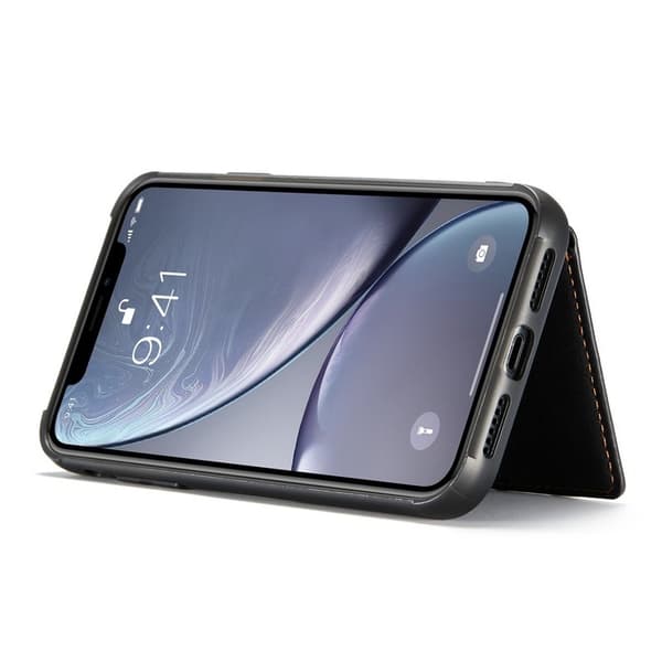 JEEHOOD Detachable Konstläder Plånboksfodral iPhone XR 6.1 tum Svart