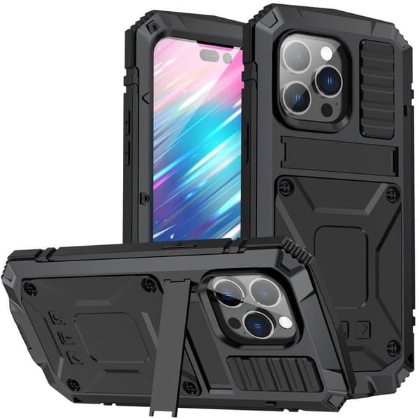 R-JUST Mobilskal till iPhone 14 Pro Hybrid Shockproof Svart