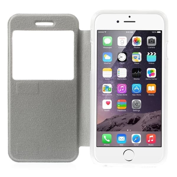 Glitrende Mobilcover med vindue til Apple iPhone 6 / 6S  - Zebra Blue