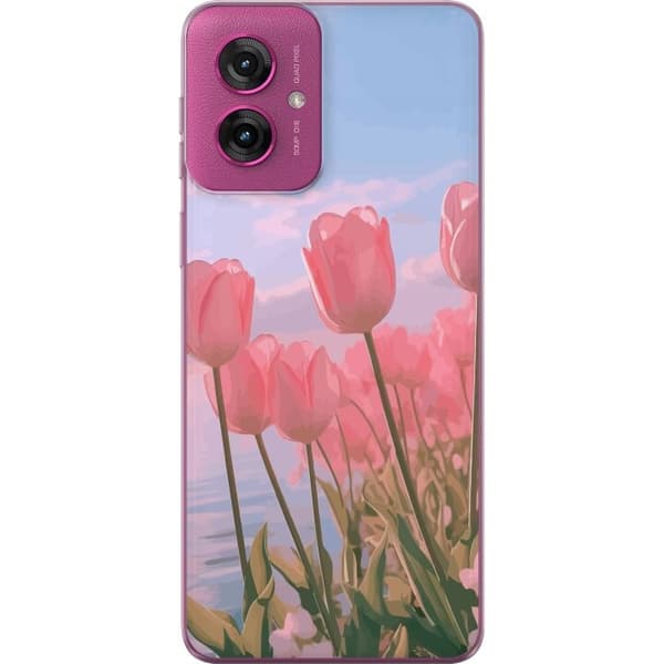 Mobilskal till Motorola Moto G55 med Rosa Tulpaner