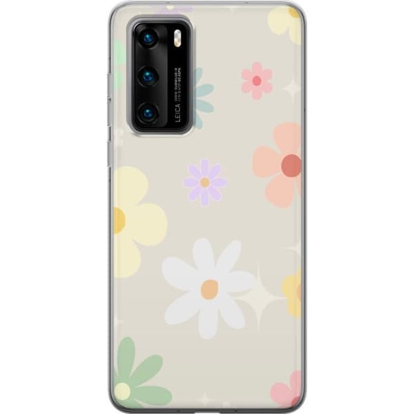 Mobilskal till Huawei P40 med fejdande blommor