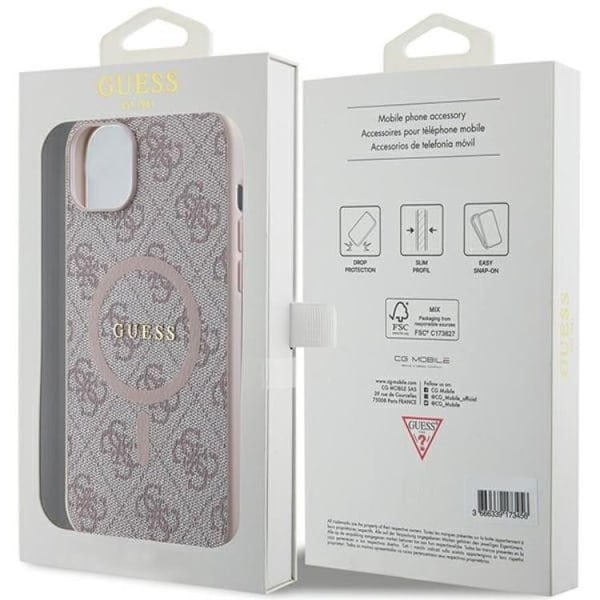 Guess Mobilskal till iPhone 14 Magsafe Classic Rosa