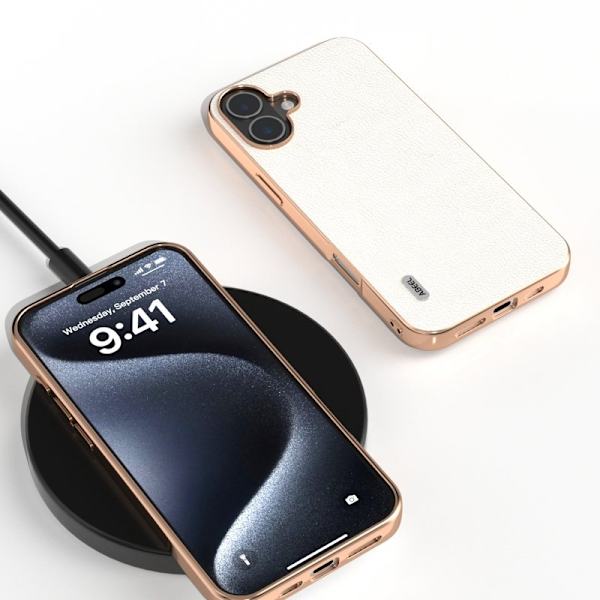 ABEEL Mobilskal till iPhone 16 Plus Electroplating Kantskydd Grå