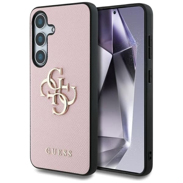 Guess Mobilskal till Galaxy S25 Plus Grained Big 4G Logo Small Classic - Rosa Rosa
