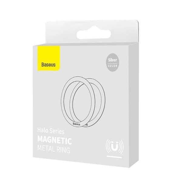 Baseus Halo MagSafe Magnetisk Ring 2 Stk - Sølv Silver