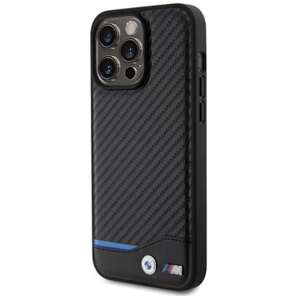 BMW Telefontaske til iPhone 15 Pro Læder Carbon - Sort Black