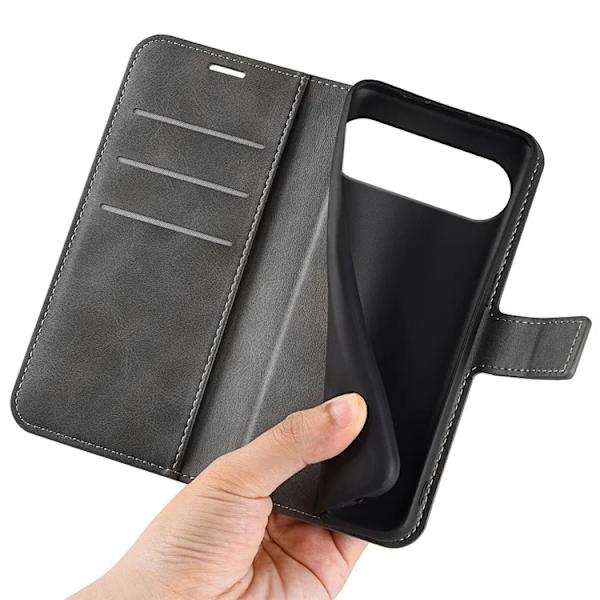 Google Pixel 10 Pro XL Konstläder Plånboksfodral Calf Texture - Grå Grå