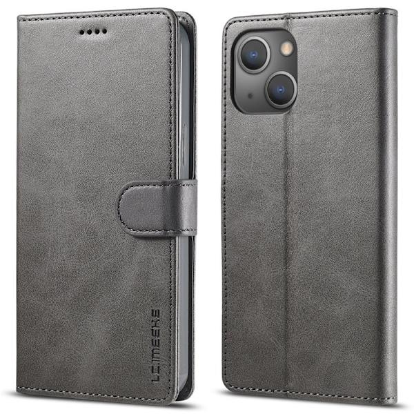 LC.IMEEKE Plånboksfodral för iPhone 15 Plus - Konstläder - Grå