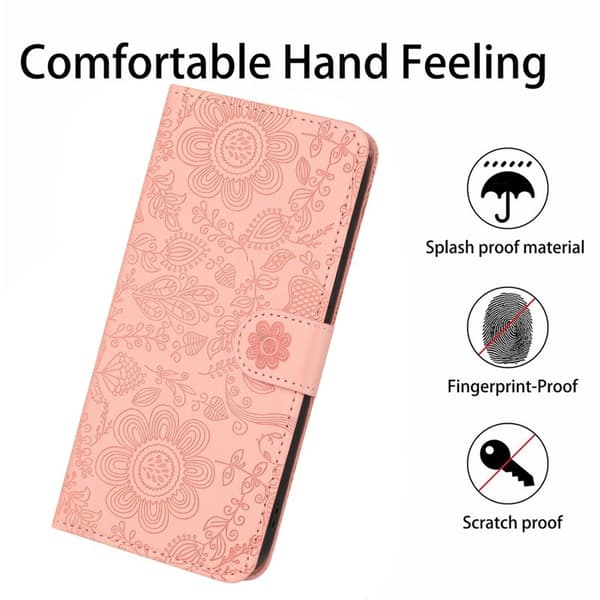 Samsung Galaxy S26 Plånboksfodral Blommönster Konstläder Flip - Rosa