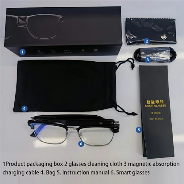 Smarta Glasögon Bluetooth E13-C - Anti-Blue-Ray lins