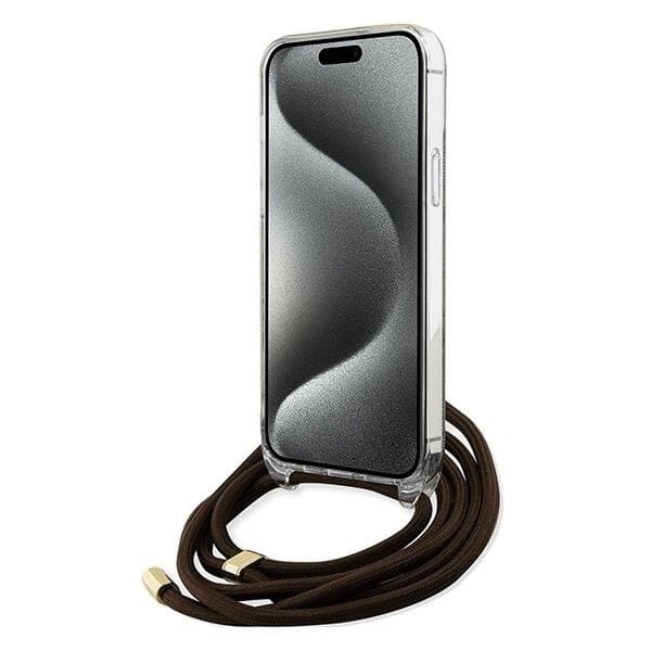 Guess iPhone 15 Pro Max Mobilskal Crossbody Cord 4G Print - Brun Brun