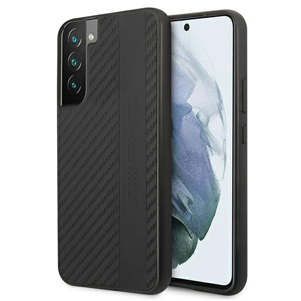 Mercedes Carbon Stripe and Embossed Skal Galaxy S22 Plus - Svart Svart