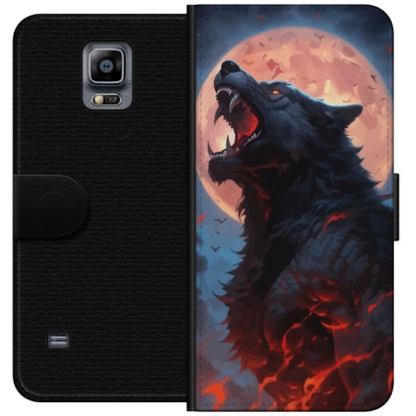 Pungcover til Samsung Galaxy Note 4 med Hylende ulv