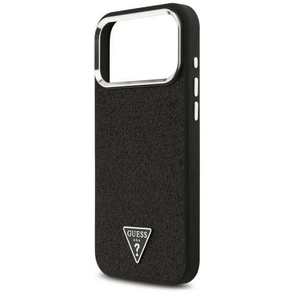 Guess Telefontaske til iPhone 17 Pro Max MagSafe Glitter Triangle Logo - Sort Svart