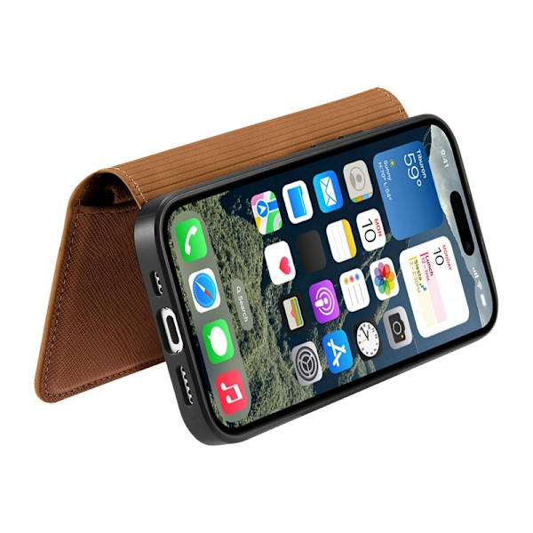 CASENEO iPhone 16 Plus Plånboksfodral Konstläder - Brun