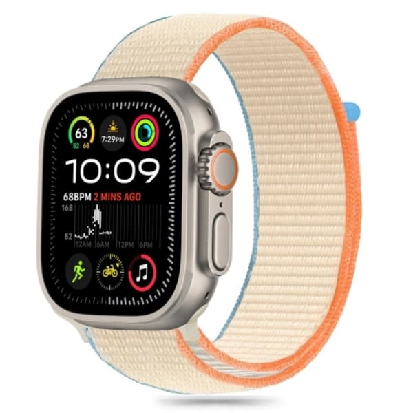Tech-Protect Apple Watch (44/45/46/49mm) Armbånd Nylon - Creme Vit