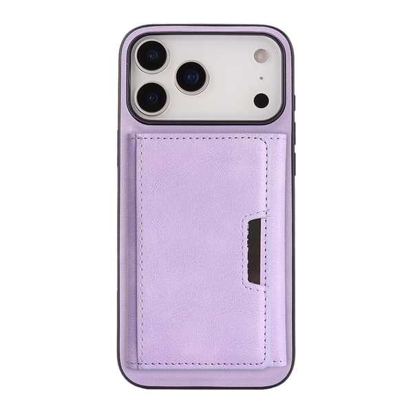 Mobilskal till iPhone 17 Pro Max MagSafe Kickstand Tri-fold Korthållare Lila