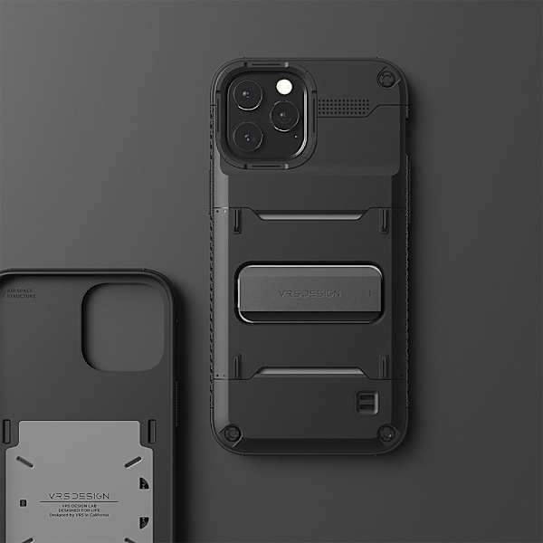 VRS DESIGN Damda QuickStand iPhone 12 Pro Max -kotelo - musta Black