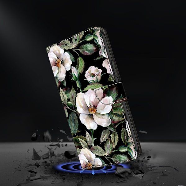 Samsung Galaxy S26 Plånboksfodral Fällbart Ställ Konstläder Mönster Stor Blomma
