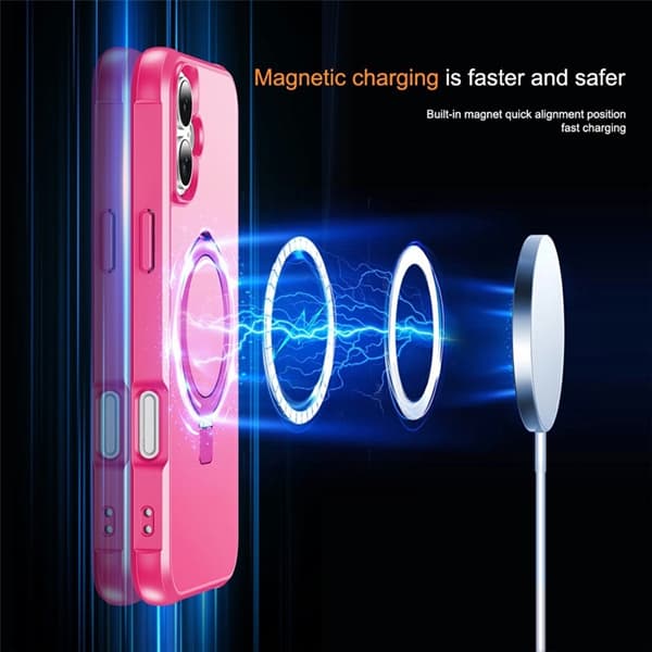 Mobilskal till iPhone 17 MagSafe TPU+PC Kickstand - Rosé - Rosa Rosa