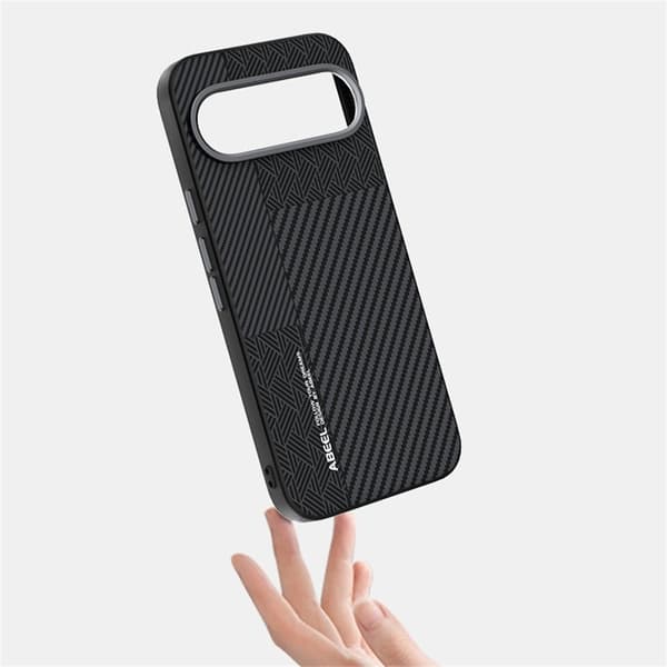 ABEEL Mobilskal till Google Pixel 10 Pro PC TPU Aluminium Läder MagSafe Textur 1