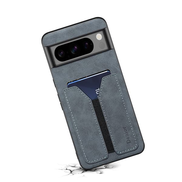 DENIOR Google Pixel 8 Pro Fodral KonstLäder med Kortfack - Grå