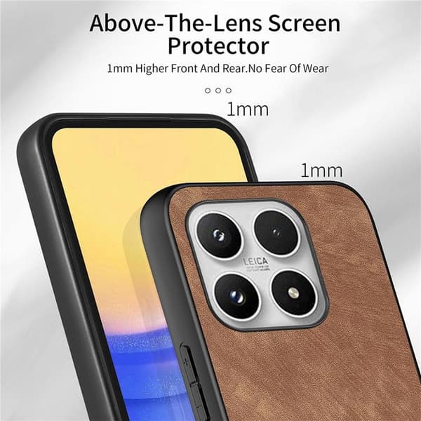 Mobilskal för Xiaomi 17 Retro Läder Shockproof Slim Brun