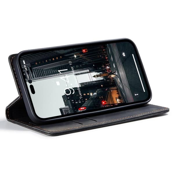 CASEME 013 Flip Plånboksfodral iPhone 14 Pro Max 6.7 tum - Svart