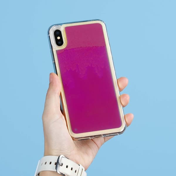 Liquid Neon Sand cover til iPhone Xs Max - Violet Lila