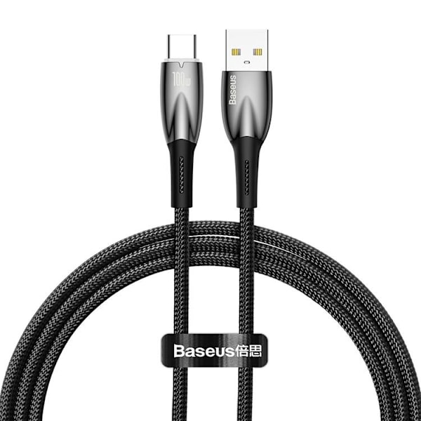 Baseus USB-C till USB-A kabel 1M Glimmer Series - Svart Svart