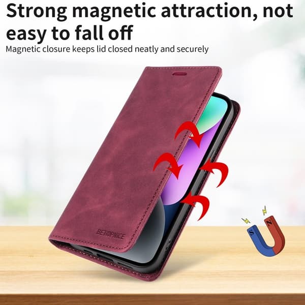 BETOPNICE Oppo Find X9 Pro 5G Plånboksfodral Konstläder - Röd