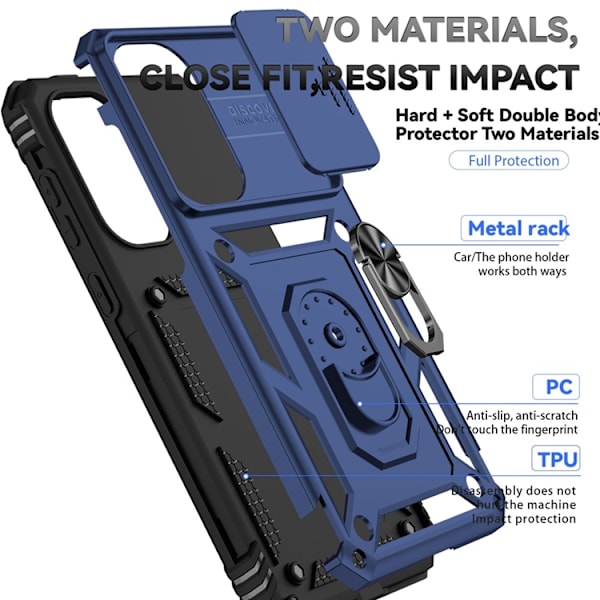 Mobilskal till Galaxy A36/A56 Kickstand PC + TPU - Blå Blå