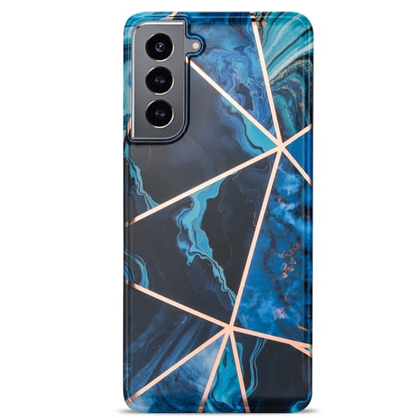 BOOM - Grid-kuori Galaxy S21 Plus - Sininen marmori Blue